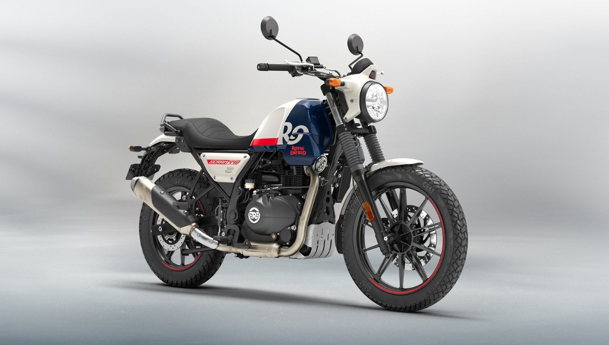 Experience 29.5 kmpl mileage and smart features with the new Royal Enfield Scram 440 priced at just ₹2.50 lakh