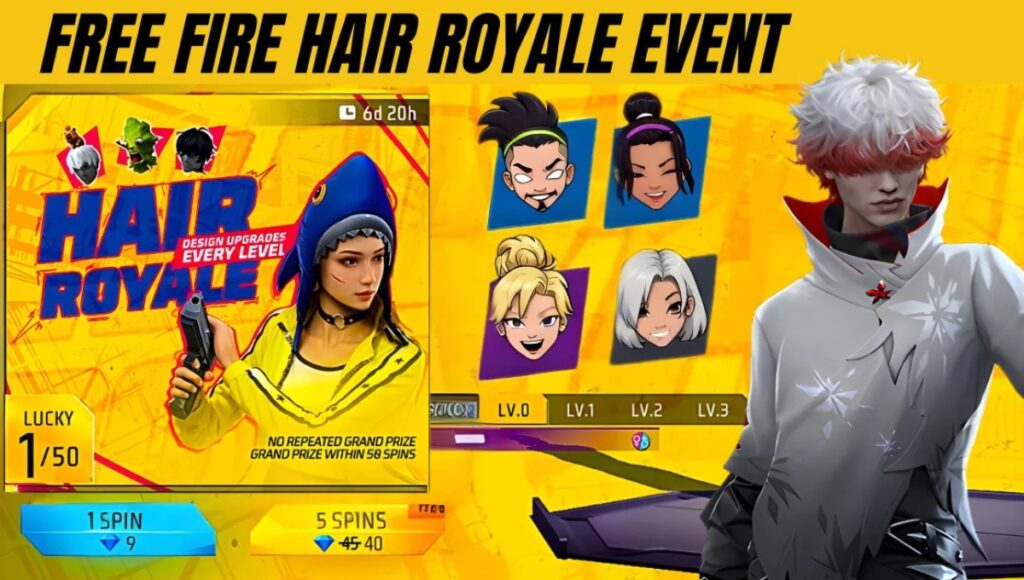 Free Fire Hair Royale Event 1 Spin Trick